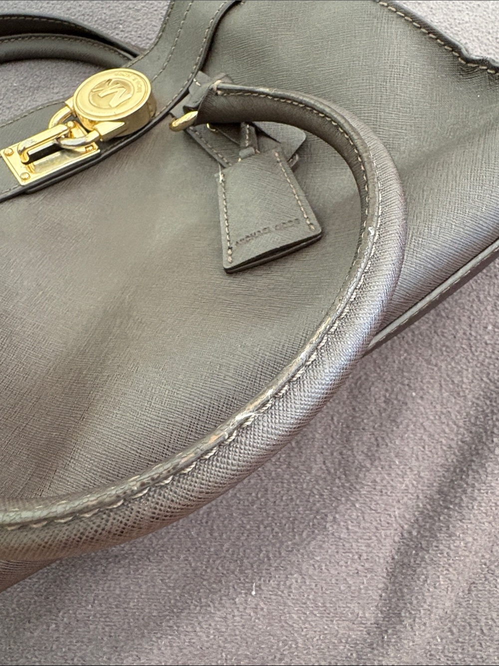 Michael Kors Brown Leather Satchel with Gold Hardware - Picture 3 of 6